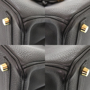 美品 エルメス バーキン25 トゴ ブラック ゴールド金具 D刻印(2019年製) ハンドバッグ 黒 0442【中古】HERMES