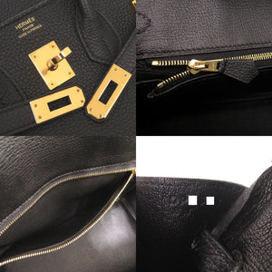 美品 エルメス バーキン25 トゴ ブラック ゴールド金具 D刻印(2019年製) ハンドバッグ 黒 0442【中古】HERMES