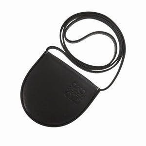 新品同様 ロエベ アナグラム ショルダーストラップ 101950 カーフ ブラック コインケース 黒 0003【中古】LOEWE メンズ