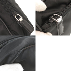 美品 プラダ トライアングルロゴ 2NA007 ナイロン ブラック セカンドバッグ ポーチ 黒 0009【中古】PRADA