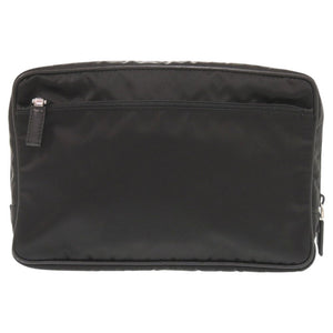 美品 プラダ トライアングルロゴ 2NA007 ナイロン ブラック セカンドバッグ ポーチ 黒 0009【中古】PRADA