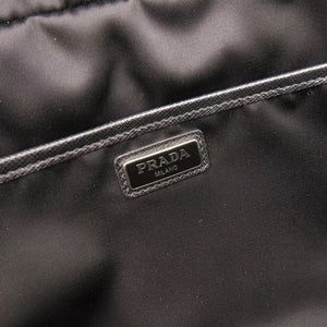 美品 プラダ トライアングルロゴ 2NA007 ナイロン ブラック セカンドバッグ ポーチ 黒 0009【中古】PRADA