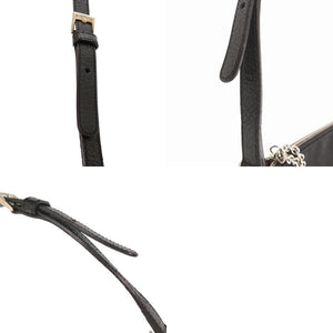 美品 ブルガリ ロゴマニア キャンバス レザー ブラック ショルダーバッグ ワンショルダーバッグ 黒 0011【中古】BVLGARI