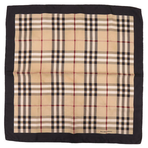 美品 バーバリー ノバチェック スカーフ シルク ベージュ 0019【中古】BURBERRY