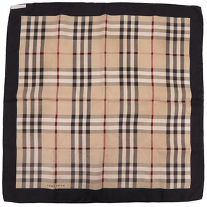 美品 バーバリー ノバチェック スカーフ シルク ベージュ 0019【中古】BURBERRY