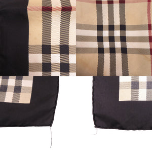 美品 バーバリー ノバチェック スカーフ シルク ベージュ 0019【中古】BURBERRY