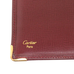 カルティエ マスト ドゥ カルティエ 長財布 レザー ボルドー 0042【中古】CARTIER メンズ