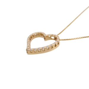 美品 K18PG ダイヤ0.13ct ネックレス ピンクゴールド/ダイヤモンド ジュエリー 0056【中古】