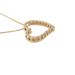 美品 K18PG ダイヤ0.13ct ネックレス ピンクゴールド/ダイヤモンド ジュエリー 0056【中古】