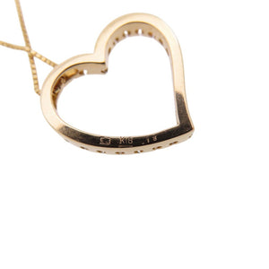 美品 K18PG ダイヤ0.13ct ネックレス ピンクゴールド/ダイヤモンド ジュエリー 0056【中古】