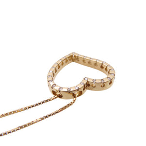美品 K18PG ダイヤ0.13ct ネックレス ピンクゴールド/ダイヤモンド ジュエリー 0056【中古】