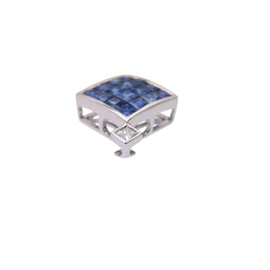 美品 サファイア1.29ct / D0.05ct K18WG ペンダント トップ ホワイトゴールド ダイヤモンド ネックレス トップ ジュエリー 0060【中古】 レディース