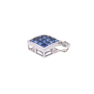 美品 サファイア1.29ct / D0.05ct K18WG ペンダント トップ ホワイトゴールド ダイヤモンド ネックレス トップ ジュエリー 0060【中古】 レディース