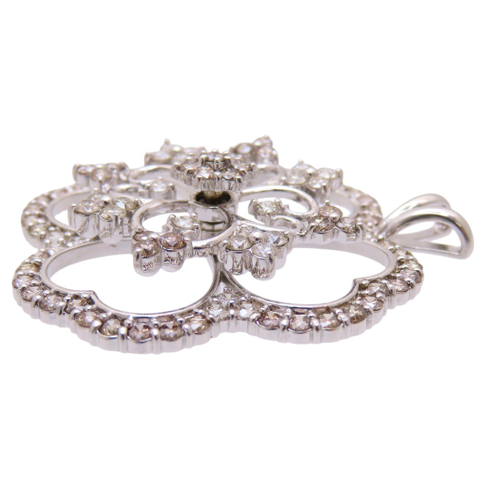 美品 K18WG ダイヤ5.00ct スイング ペンダント トップ ホワイトゴールド/ダイヤモンド ジュエリー 17.8g ネックレス トップ 0061【中古】