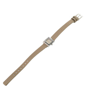 美品 グッチ Gフレーム 128.5 SS サテン ブラウン クオーツ 腕時計 0064【中古】GUCCI