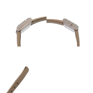 美品 グッチ Gフレーム 128.5 SS サテン ブラウン クオーツ 腕時計 0064【中古】GUCCI