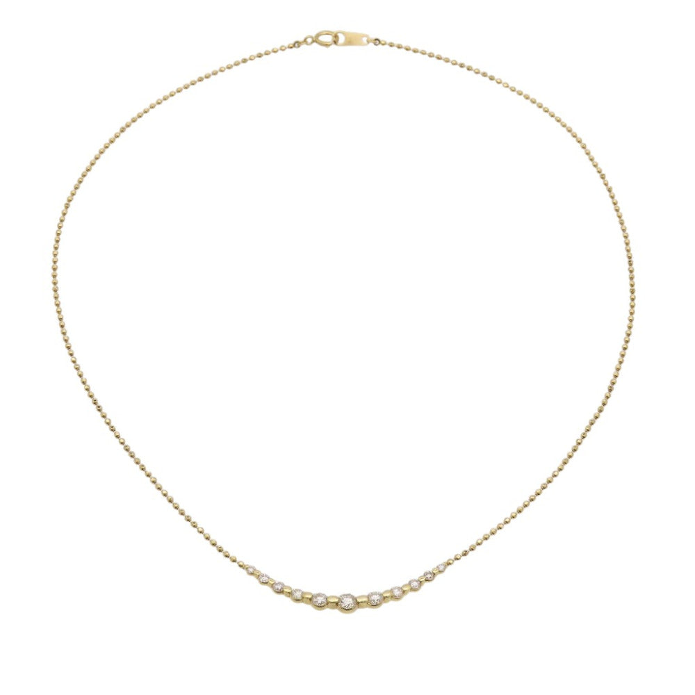 新品同様 K18YG ダイヤ1.00ct ネックレス イエローゴールド ダイヤモンド 5.2g ジュエリー 0072【中古】