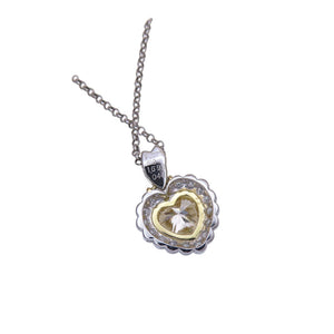 美品 ハートシェイプダイヤ1.693ct / ダイヤ0.44ct Pt900 / K18YG / Pt850 ネックレス ダイヤモンド プラチナ ジュエリー 0074【中古】