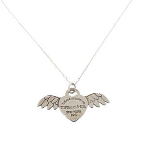 美品 ティファニー エンジェルハート タグ リターン トゥ ティファニー シルバー925 ネックレス シルバー 0094【中古】TIFFANY&Co.