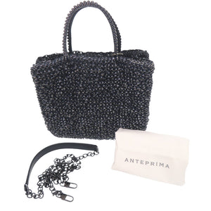 美品 アンテプリマ 2WAY ワイヤーバッグ PVC ネイビー ブラック ショルダーバッグ 紺 黒 0110【中古】ANTEPRIMA
