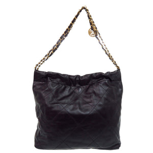 美品 シャネル シャネル 22 スモール カーフ ブラック ショルダーバッグ 黒 0128【中古】CHANEL