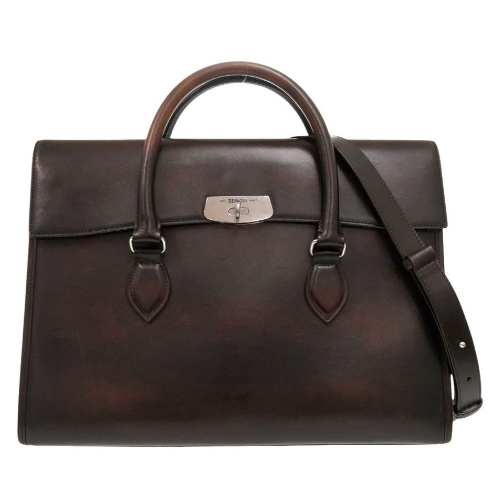 ベルルッティ ビジネスバッグ エミーオ レザー ブラウン ブリーフケース 2way ハンドバッグ 0155【中古】BERLUTI
