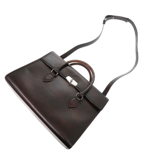 ベルルッティ ビジネスバッグ エミーオ レザー ブラウン ブリーフケース 2way ハンドバッグ 0155【中古】BERLUTI