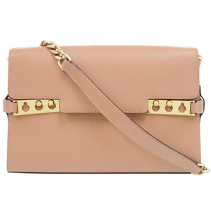 美品 デルボー タンペート レザー ベージュ チェーンショルダーバッグ 0156【中古】DELVAUX