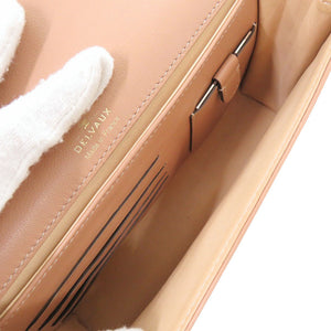 美品 デルボー タンペート レザー ベージュ チェーンショルダーバッグ 0156【中古】DELVAUX