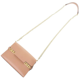 美品 デルボー タンペート レザー ベージュ チェーンショルダーバッグ 0156【中古】DELVAUX