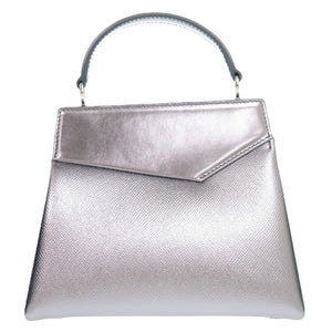 美品 メゾン マルジェラ 2way アシンメトリー スモール SNATCHED S56WG0168 ミニハンドバッグ レザー シルバー 0169【中古】Maison Margiela