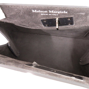 美品 メゾン マルジェラ 2way アシンメトリー スモール SNATCHED S56WG0168 ミニハンドバッグ レザー シルバー 0169【中古】Maison Margiela