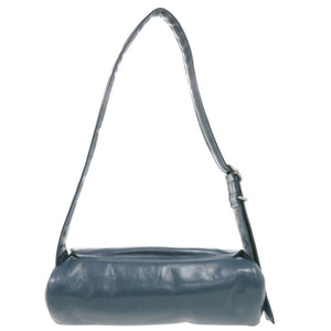 新品同様 ジルサンダー カンノーロ Cannolo Padded Grande レザー ブルー ショルダーバッグ 青 0170【中古】JIL SANDER