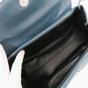 新品同様 ジルサンダー カンノーロ Cannolo Padded Grande レザー ブルー ショルダーバッグ 青 0170【中古】JIL SANDER