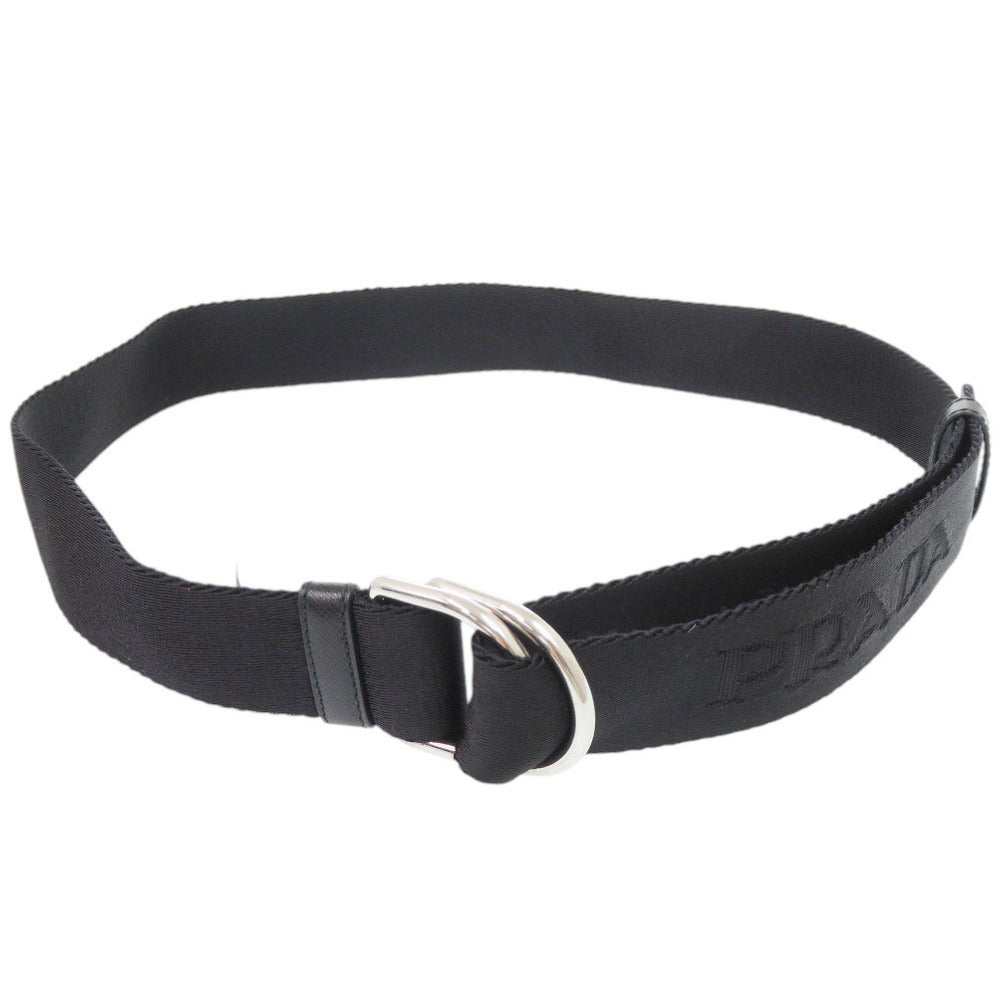 美品 プラダ 2CN007 ブラック リングベルト 黒 0248【中古】PRADA メンズ