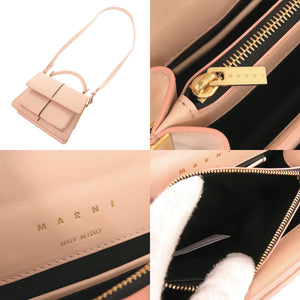 美品 マルニ アタッシェバッグ レザー ピンク 2WAY ハンドバッグ ショルダーバッグ 0293【中古】MARNI
