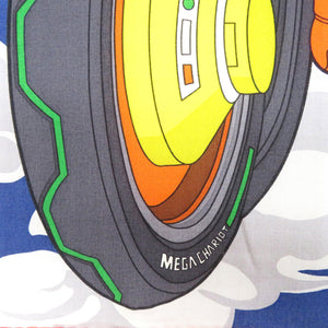 未使用品 エルメス カレH100 Mega Chariot メガ シャリオ 103568T 02 シルク カシミヤ ブルー スカーフ 青 0301【中古】HERMES