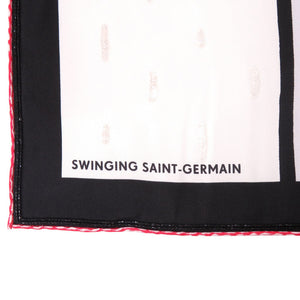 新品同様 エルメス カレ70 SWINGING SAINT GERMAIN スウィンギング サンジェルマン シルク スパンコール ビーズ ホワイト スカーフ 0304 【中古】 HERMES
