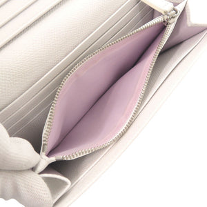 美品 ブルガリ ブルガリブルガリ ロゴクリップ レザー ホワイト シルバー 長財布 白 0325【中古】BVLGARI