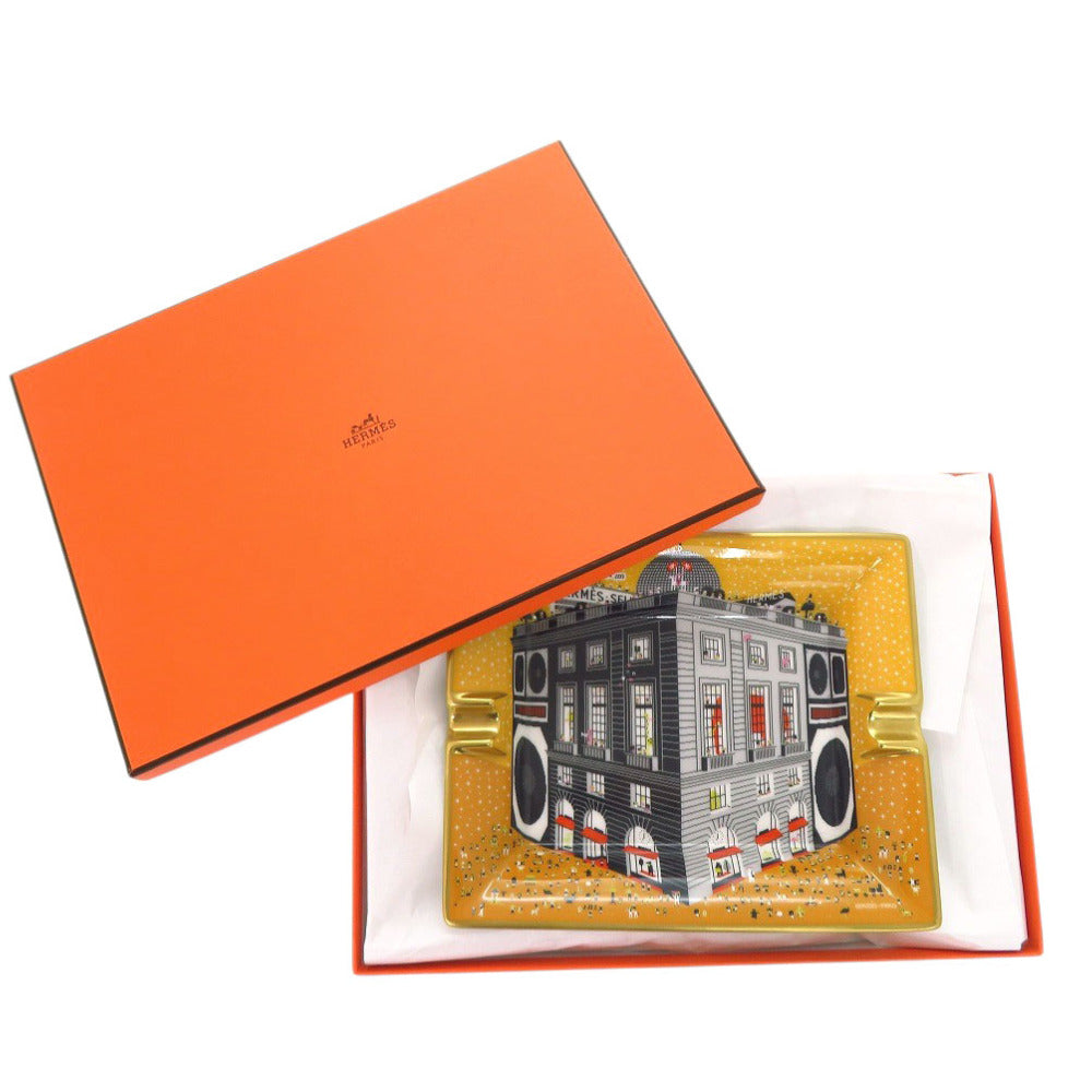 未使用 エルメス アッシュトレイ 灰皿 3H フォーブル パーティ H314698M ポーセリン イエロー 0326【中古】HERMES