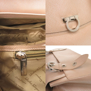 美品 サルヴァトーレフェラガモ ガンチーニ 21 5322 レザー ピンク ハンドバッグ 0346【中古】Salvatore Ferragamo