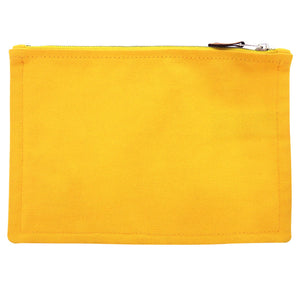 新品同様 エルメス フラットポーチPM コットンキャンバス イエロー ポーチ 0347【中古】HERMES
