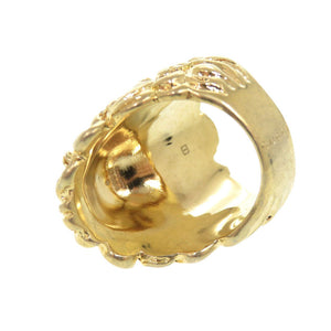 美品 グッチ ライオンヘッド メタル ストーン #13(約12号) ゴールド リング 指輪 0348【中古】GUCCI