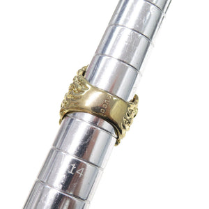 美品 グッチ ライオンヘッド メタル ストーン #13(約12号) ゴールド リング 指輪 0348【中古】GUCCI