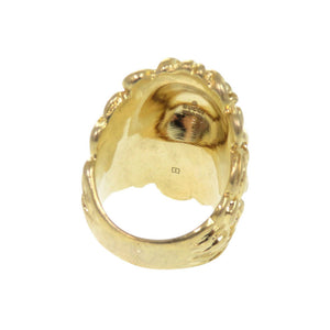 美品 グッチ ライオンヘッド メタル ストーン #13(約12号) ゴールド リング 指輪 0348【中古】GUCCI