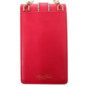 Roger Vivier ロジェ ヴィヴィエ ビジュー レザー レッド フォンポシェット ショルダーバッグ フォンポシェット 赤 0353【中古】Roger Vivier