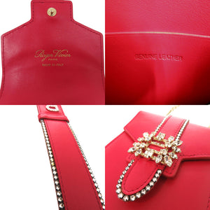 Roger Vivier ロジェ ヴィヴィエ ビジュー レザー レッド フォンポシェット ショルダーバッグ フォンポシェット 赤 0353【中古】Roger Vivier