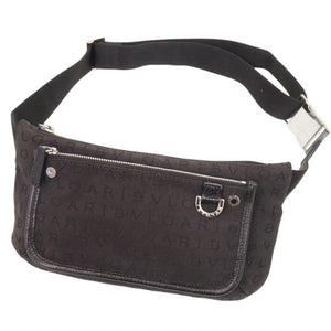 ブルガリ ロゴマニア キャンバス ブラック ボディバッグ ウエストバッグ 黒 0366【中古】BVLGARI メンズ