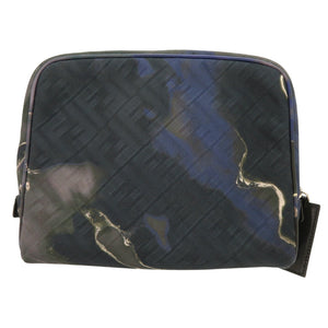 美品 フェンディ ズッカ柄 スクラッチ FFロゴ 7N0116 セカンドバッグ ファブリック カーフ ブラック 0371【中古】FENDI メンズ