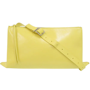 美品 ジルサンダー レザー イエロー ショルダーバッグ 黄 0373【中古】JIL SANDER